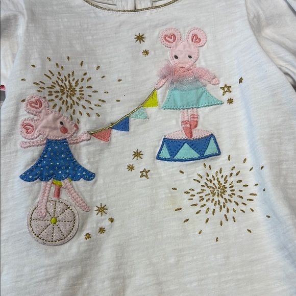 Girls mudpie White Shirt with‎ Circus Mouse Design - Picture 10 of 10
